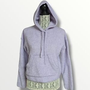 Frank & Oak Lavender Knitted Sweater Hoodie